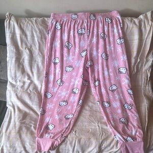 Hello Kitty Pink and White Pajama Bottoms Soft and Playful